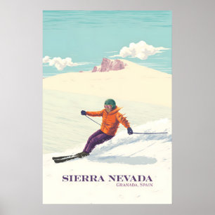 Affiche de voyage de la station de ski de Sierra N