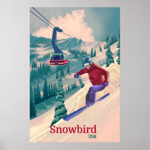 Affiche de voyage de la station de ski Snowbird Ut