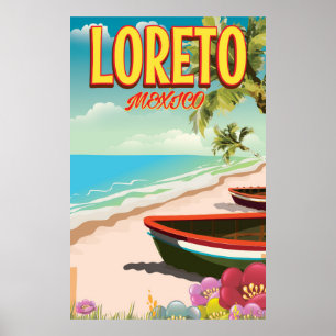 Affiche de voyage de Loreto Mexique