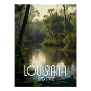 Affiche de voyage de Louisiane États-Unis