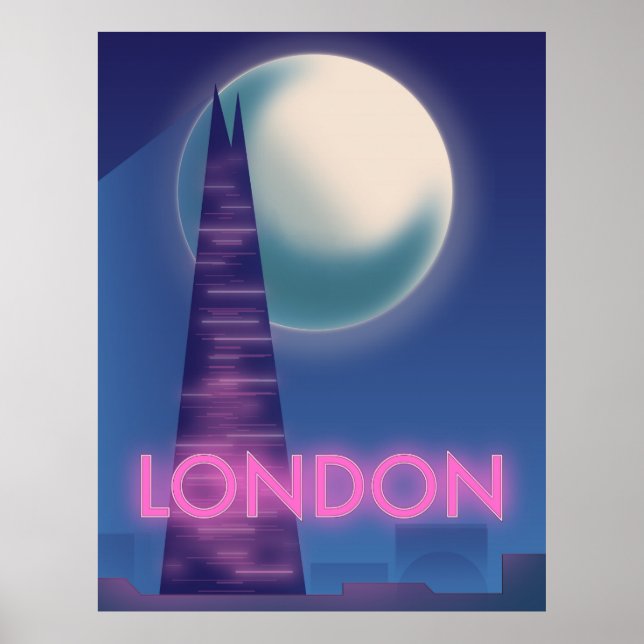 Affiche de voyage de Neon Londres (Devant)