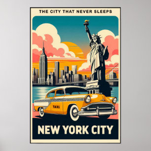 Affiche de voyage de New York City édition 1955