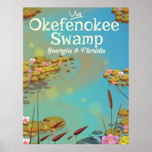 Affiche de voyage de Okefenokee Swamp