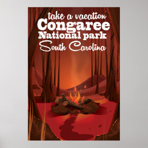 Affiche de voyage de parc national de Congaree