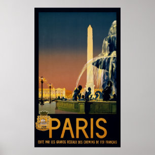Affiche de voyage de Paris pour les réseaux