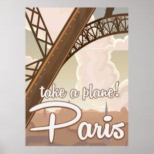Affiche de voyage de Paris vintage dessin animé