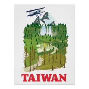 Affiche de voyage de paysage de Taïwan