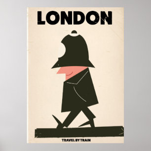 Affiche de voyage de policier de Londres vintage