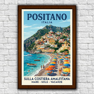 Affiche de voyage de Positano, Italie des années 1