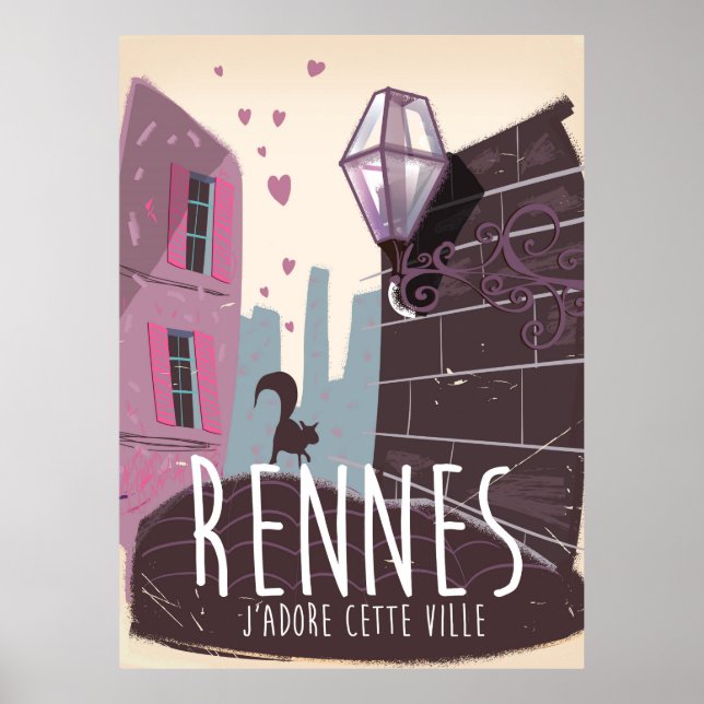 Affiche de voyage de Rennes France (Devant)