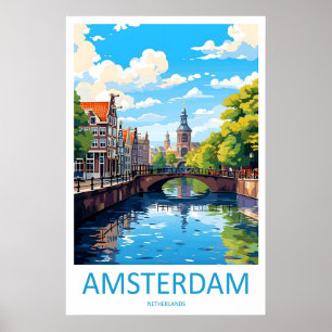 Affiche de voyage de ski à Amsterdam 2Vintage Parc