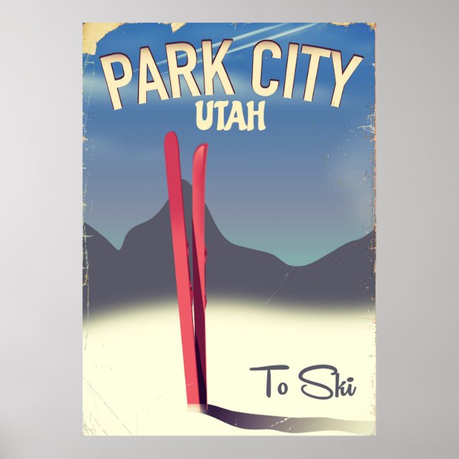 Affiche de voyage de ski à Park City Utah (Devant)