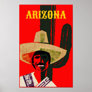 Affiche de voyage de style Vintage Arizona