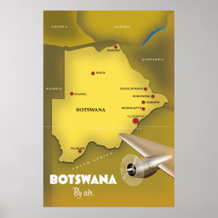 Affiche de voyage de style vintage Botswana.