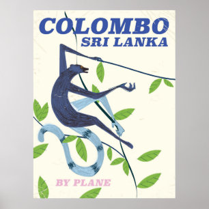 Affiche de voyage de style vintage Colombo Sri Lan