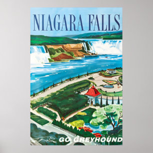 Affiche de voyage de style vintage des chutes du N