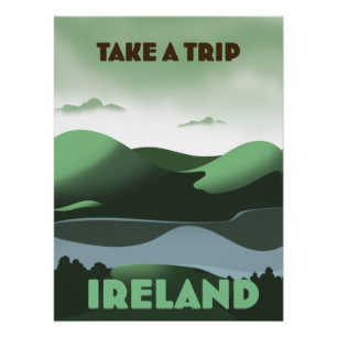 Affiche de voyage de style vintage en Irlande