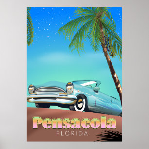 Affiche de voyage de style vintage Pensacola, Flor