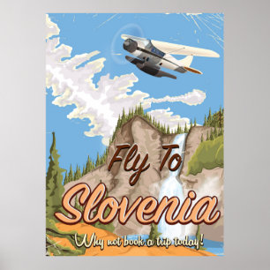Affiche de voyage de style vintage slovène
