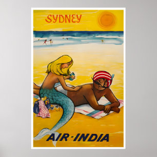 Affiche de voyage de Sydney Art de plage australie