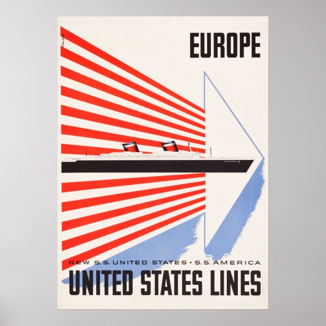 Affiche de voyage de United States Lines (Devant)