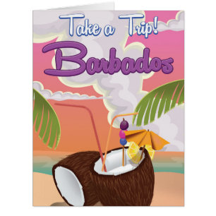 Affiche de voyage de vacances à la Barbade dessin