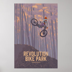 Affiche de voyage de VTT de Revolution Bike Park