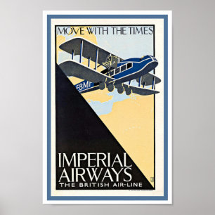 AFFICHE DE VOYAGE DES ANNÉES 1930 IMPERIAL AIRWAYS