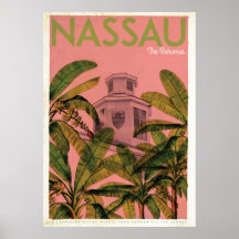 Affiche de voyage des Bahamas tropicales