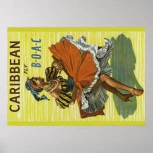 Affiche de voyage des Caraïbes