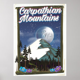 Affiche de voyage des Carpates