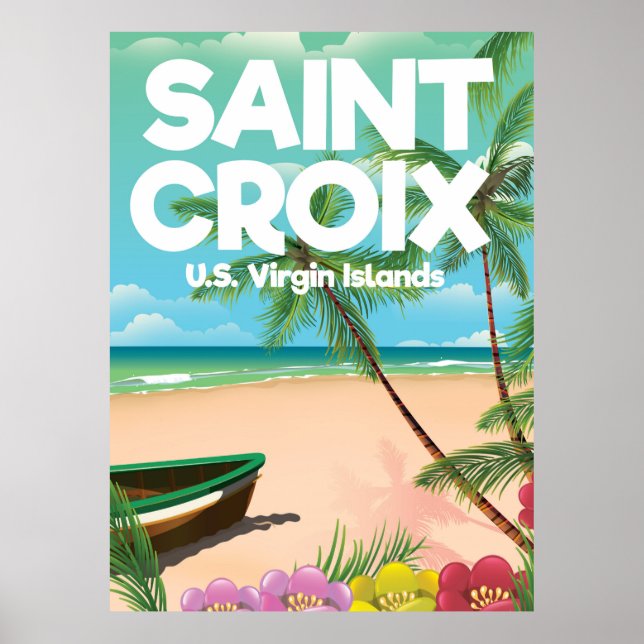 Affiche de voyage des îles Vierges américaines de  (Devant)