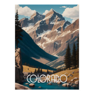 Affiche de voyage des montagnes du Colorado