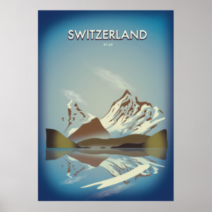 Affiche de voyage des monts Suisse
