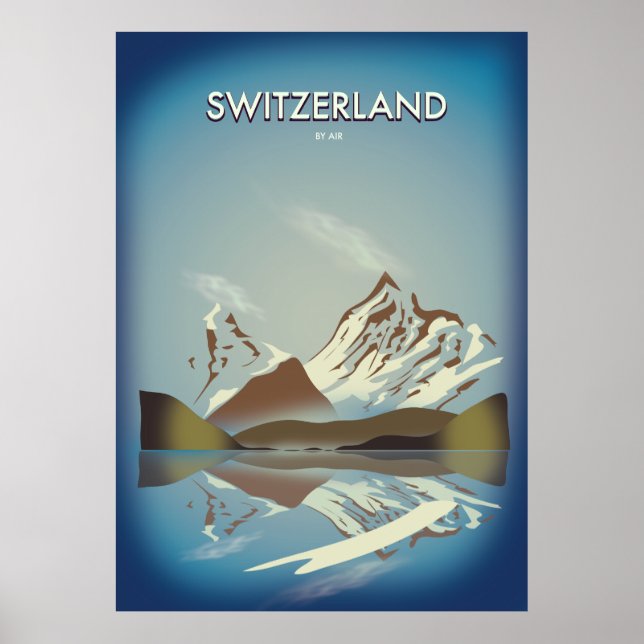 Affiche de voyage des monts Suisse (Devant)