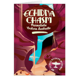 Affiche de voyage dessin animé Echidna Chasm