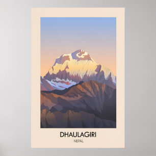 Affiche de voyage Dhaulagiri Népal