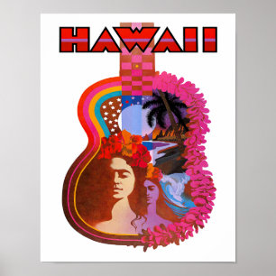 Affiche de voyage d'Hawaï