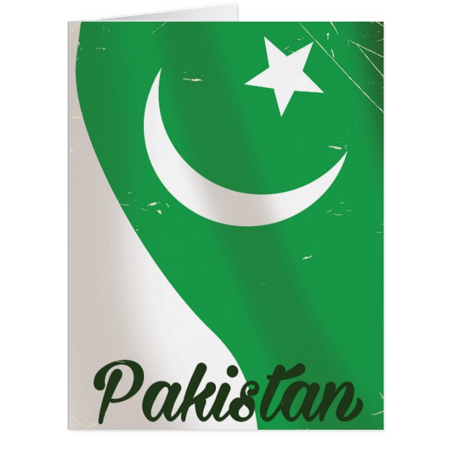 Affiche de voyage du drapeau pakistanais (Devant)
