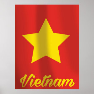 affiche de voyage du drapeau vietnamien