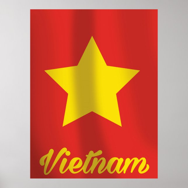 affiche de voyage du drapeau vietnamien (Devant)