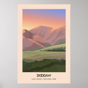 Affiche de voyage du lac Skiddaw District