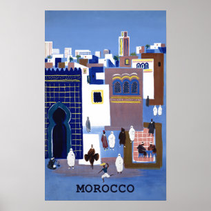 Affiche de voyage du Maroc.  15x25