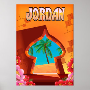 Affiche de voyage du palais de Jordanie