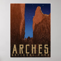Affiche de voyage du parc national Arches; Starsca