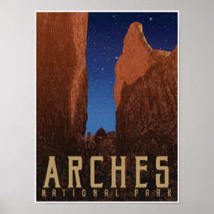 Affiche de voyage du parc national Arches; Starsca