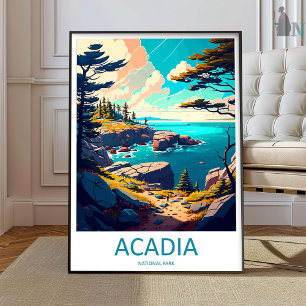 Affiche de voyage du Parc national d'Acadia Art mu