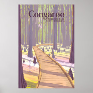 Affiche de voyage du parc national de Congaree