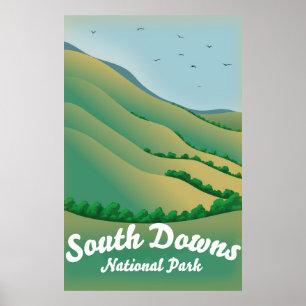 Affiche de voyage du parc national de South Downs