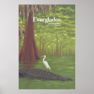 Affiche de voyage du Parc national des Everglades